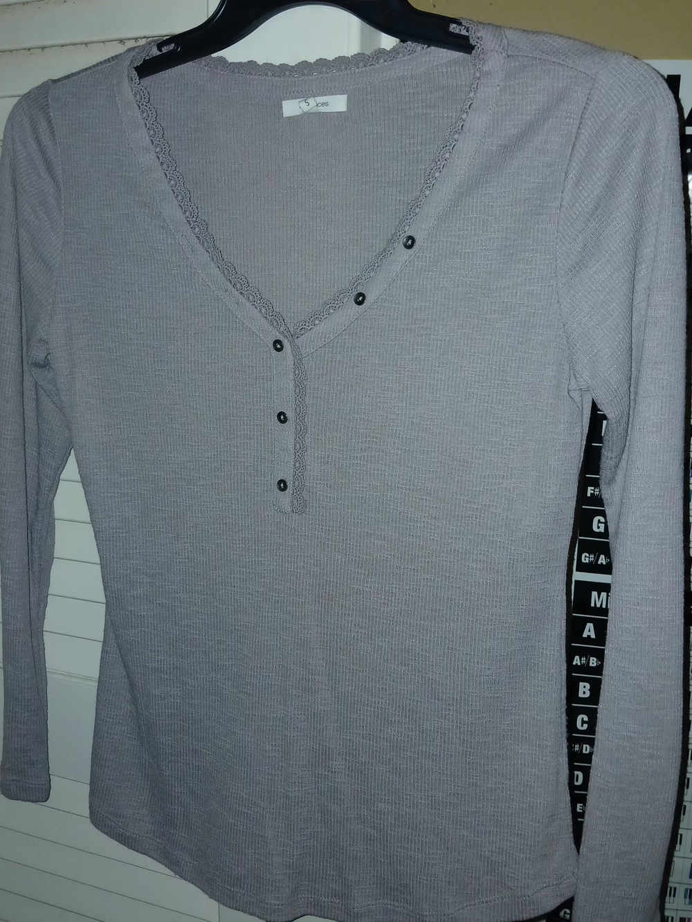 Maurices Lilac Long Sleeve Henley Top